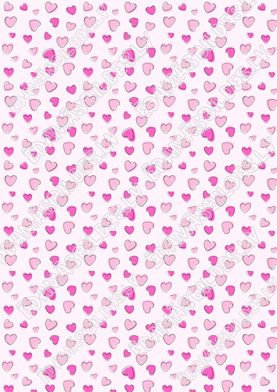 Chocolate Transfer Sheets "Pink hearts", ar apdruku